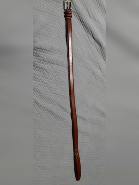 CDG Classic Narrow Brown Leather Belt with Silver Buckle